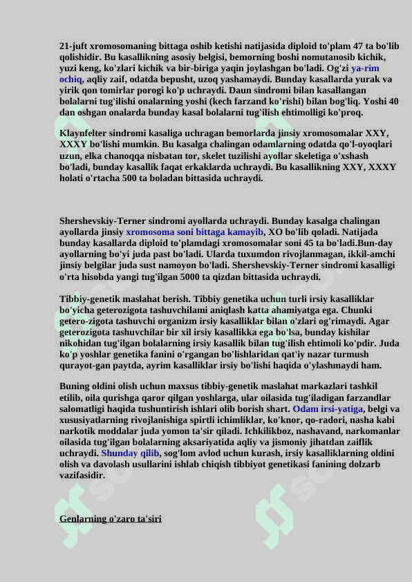 Odam genetikasini o'rganish usullari 5