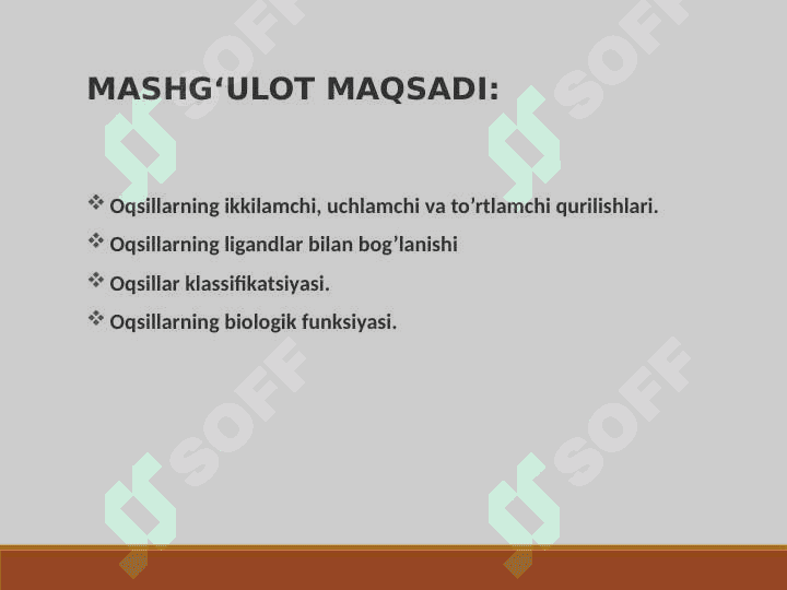 PEPTIDLAR VA OQSILLAR TUZILISHI VA KIMYOVIY XOSSALARI 2
