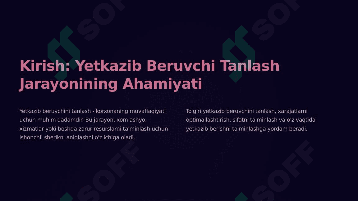 Resurslarni yetkazib beruvchini tanlashning korxona tayyor mahsulotlarining taqsimotiga ta’siri 3