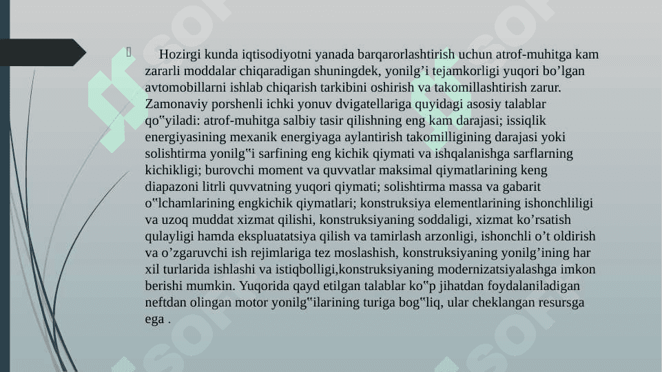 Mator yoqilg’ilarining guruh tarkibini elementar analizi 2