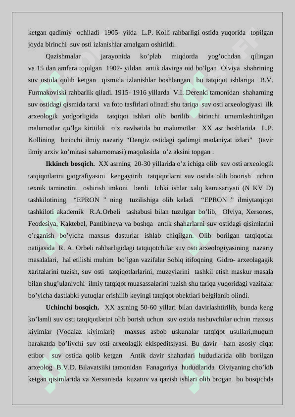 Suv osti arxeologiyasi  mavzuida ilmiy ma’ruza 4