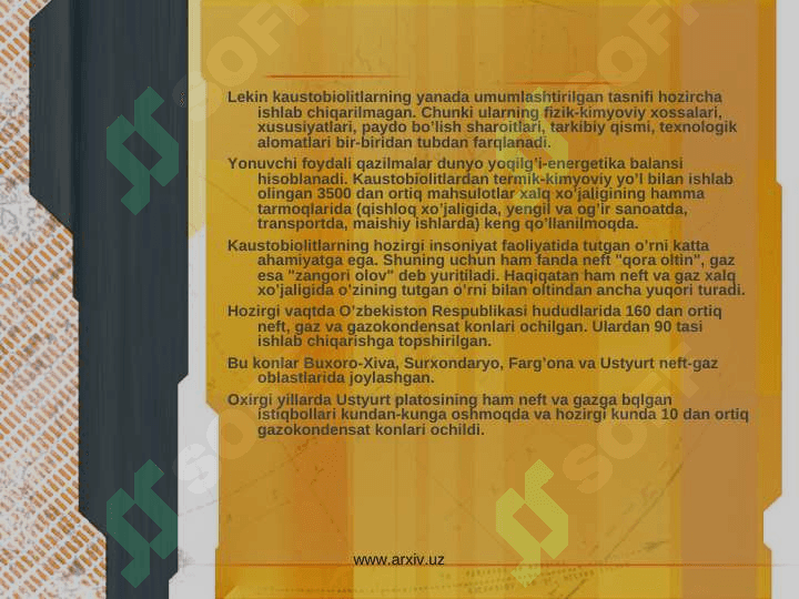 O`zbekistonnning foydali qazilmalari haqida ma`lumotlar 3