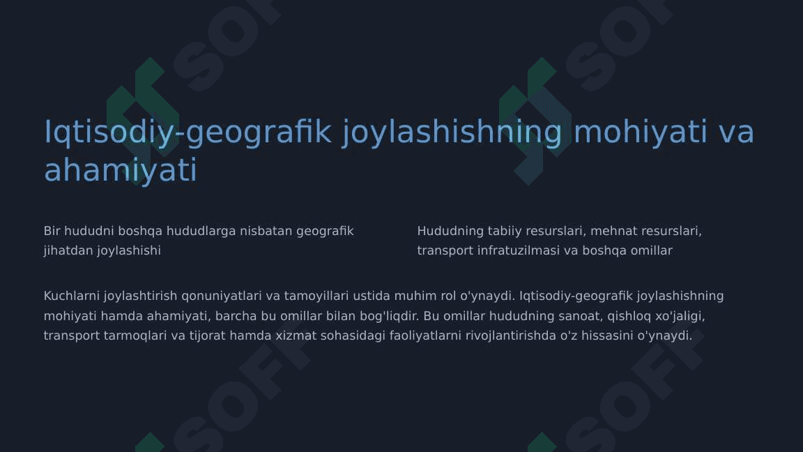Ishlab chiqaruvchi kuchlarni joylashtirish qonuniyatlari va tamoyillari 2
