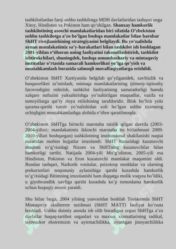 O‘ZBEKISTONNING SHHT BILAN ALOQALARI 3