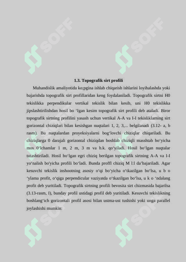Topografik sirtda nuqta tanlash va sirtlaming xarakterli chiziqlarini chizish. (O‘zbekiston xaritasi maketi) 8