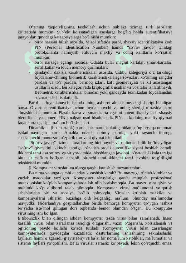 Axborot xavfsizligida identifikasiya tushunchasi 3