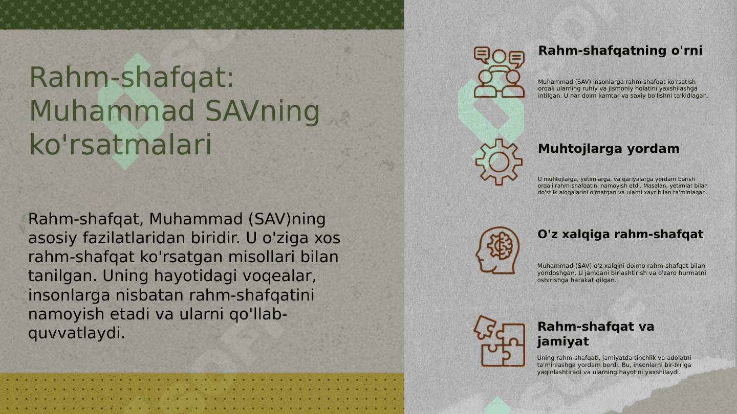 Muhammad SAV ning fazilatlari 8
