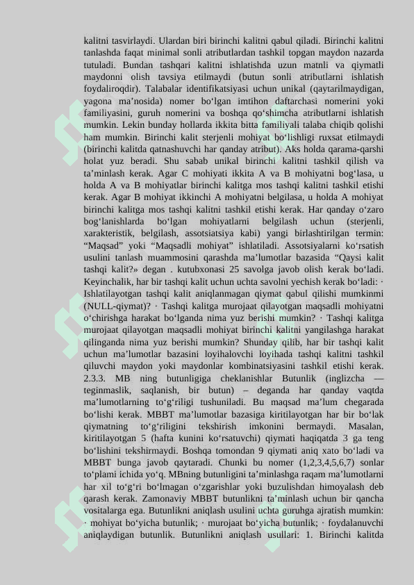 Strukturalangan malumotlar bazasi, jadvallar va shakllar, so`rovlar va hisobotlar 8