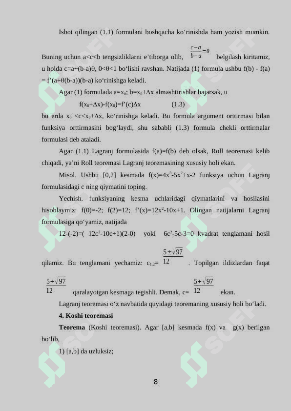 Differensial hisobning asosiy teoremalari 8