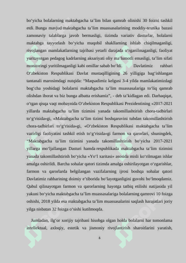 Maktabgacha ta`lim tashkilotlarida boshqaruvni tashkil etish 6