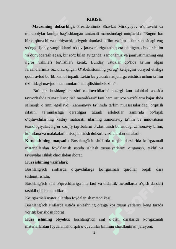O’QISH DARSLARIDA KO’RGAZMALI VOSITALARDAN FOYDALANISH 2