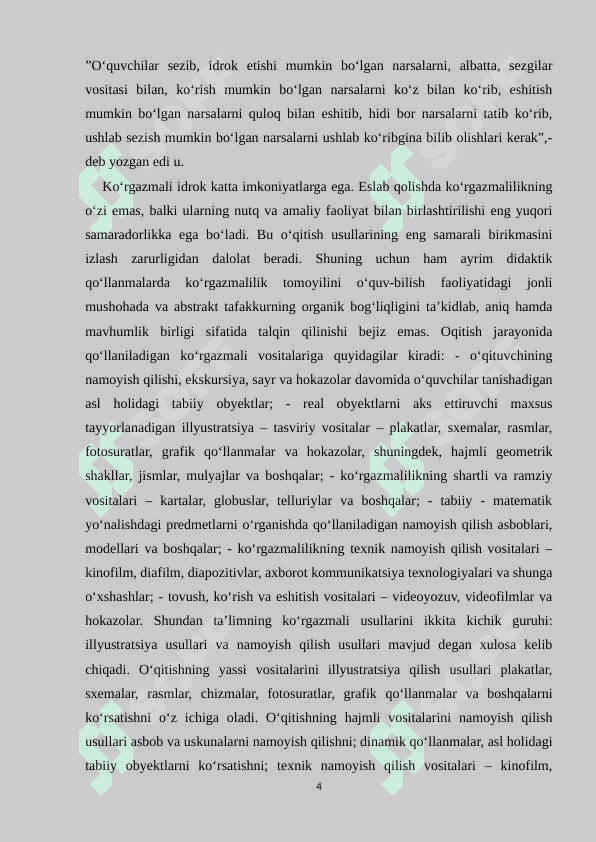 O’QISH DARSLARIDA KO’RGAZMALI VOSITALARDAN FOYDALANISH 4