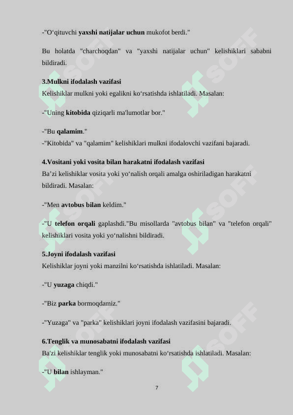 KELISHIKLAR VA KO’MAKCHILAR SINONOMIYASI 7