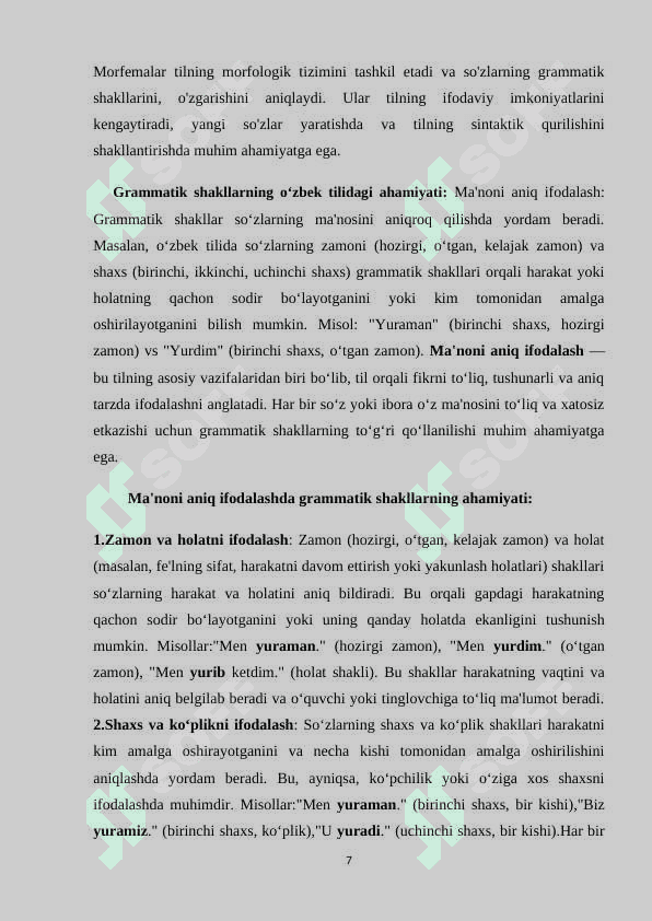 O’zbek tilida sozlarning  grammatik shakli badiiy asar misolida 7