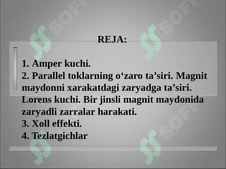 AMPER KUCHI VA PARALEL TOKLARNING O'ZARO TA'SIRI 2