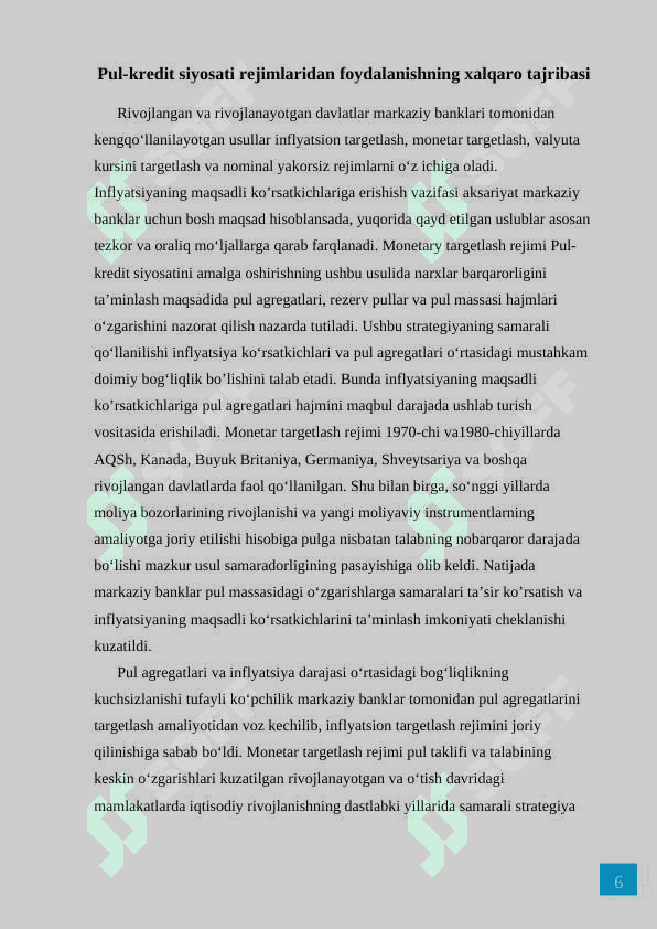 Pul-kredit va budjet-soliq siyosatining to‘lov balansiga ta’siri 6