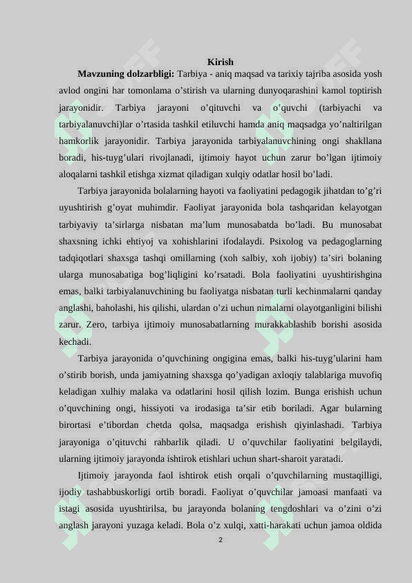 Maktabdagi tarbiyaviy ishlar tizimida sinf rahbarining faoliyatini tashkil etish metodikasi 2