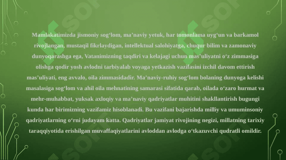 Milliy urf-odat, qadiryat va  an’analar-tarbiya asosi 2