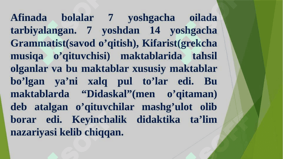 Eng qadimgi davrdan XX asrda jahon                 pedagogika fanining rivoji 8