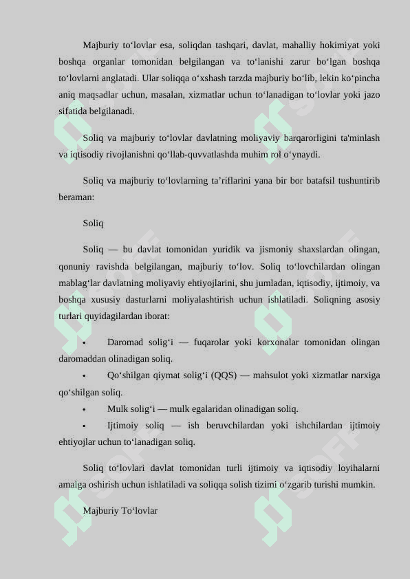 Soliqlar yoki boshqa majburiy to‘lashdan bo‘yin to‘vlash jinoyati uchun javobgarlik 8
