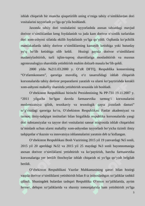 TERMIZ SHAROITIDA O‘STIRILAYOTGAN DALACHOY  (HYPERICUM PERFORATUM  L.) O‘SIMLIGINING AYRIM BIOLOGIK XUSUSIYATLARI 5
