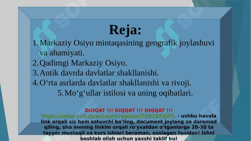 Markaziy osiyo davlatlarining shakllanish tarixi. 2