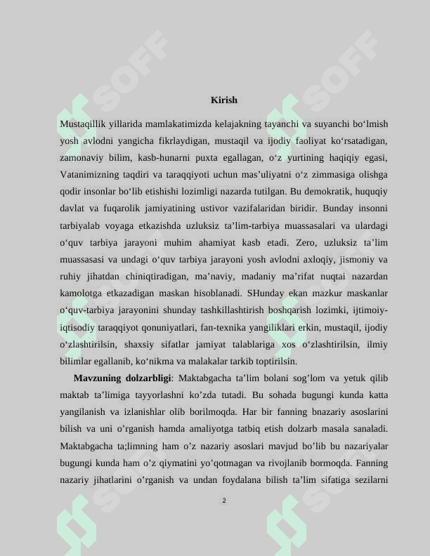 Maktabgacha ta’lim tashkilotlarini  boshqarishning nazariy asoslari 2