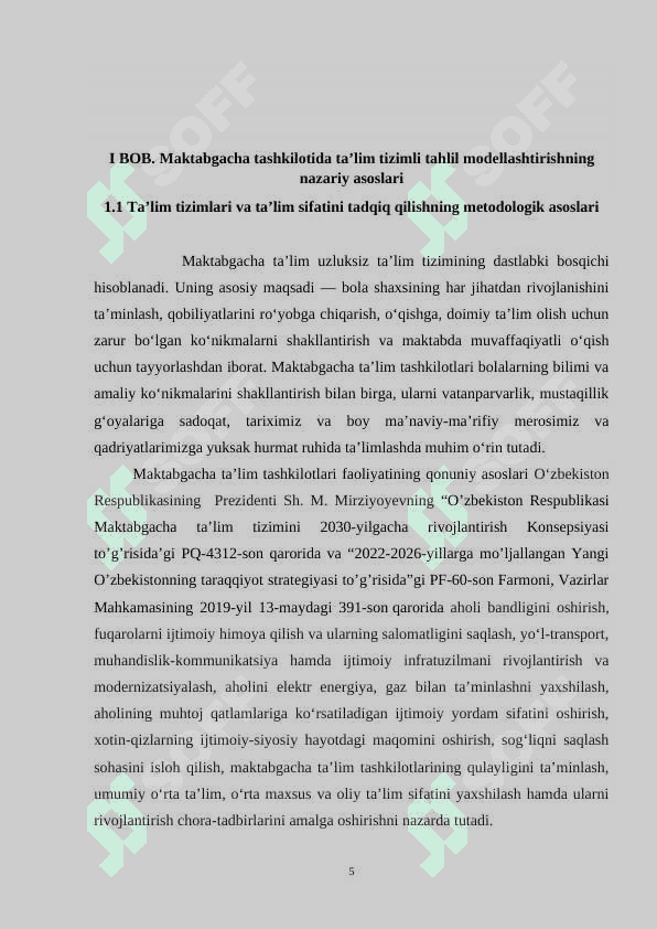 Maktabgacha tashkilotida ta’lim tizimli tahlil va modellashtirish ob’ekti sifatida. 5