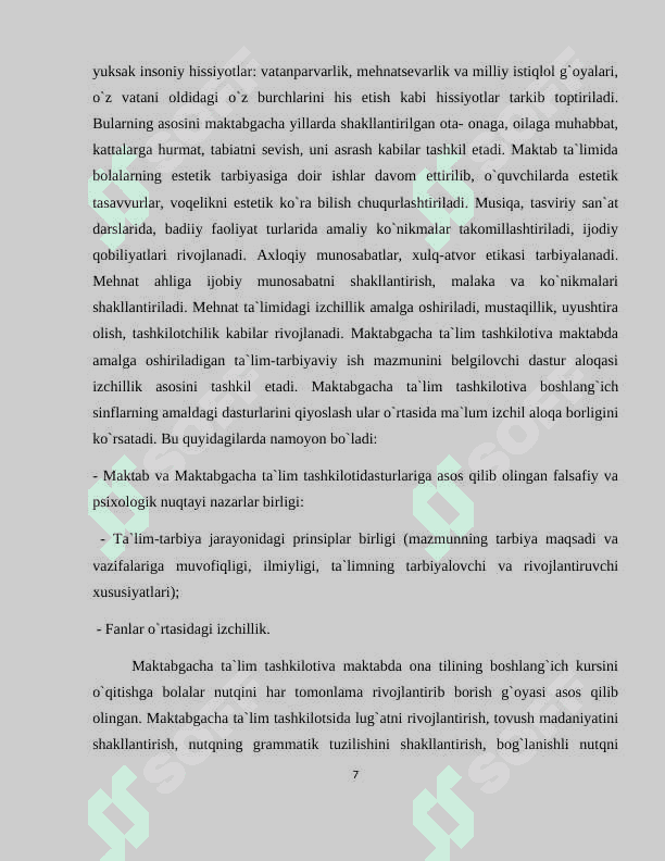 AKTABGACHA TA`LIM TASHKILOTLARI TAYYORLOV GURUHLARIDA TA`LIM JARAYONINI MAVZULI LOYIHALASHNING NAZARIY ASOSLARI 7