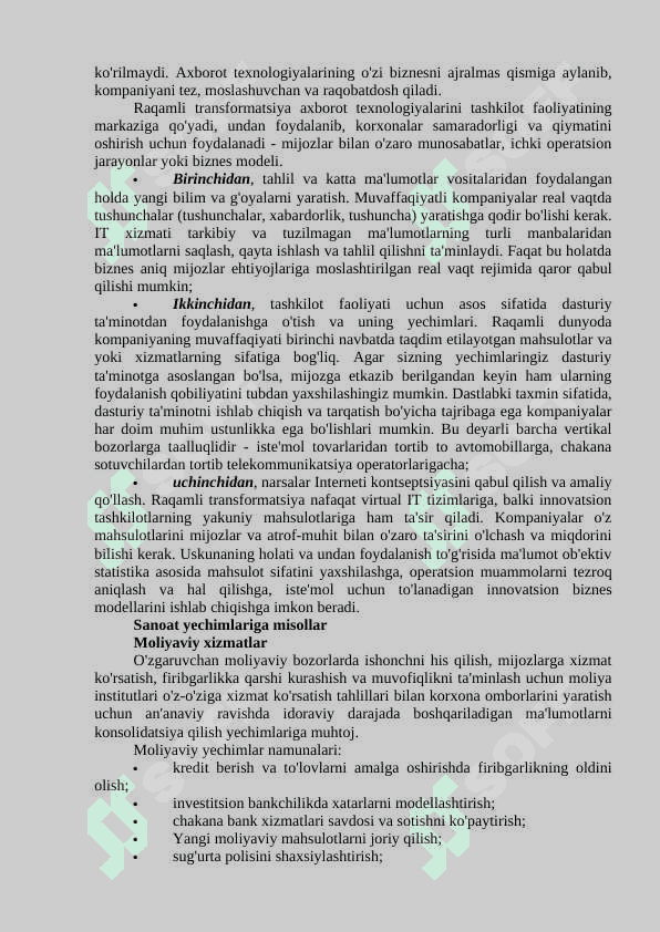 Raqamli iqtisodiyot texnologiyalari 2