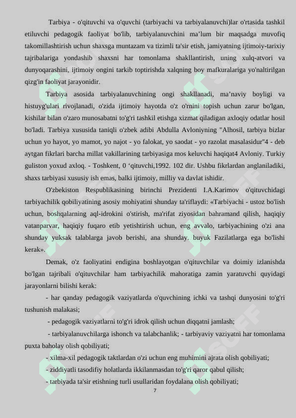 Mashg`ulotda tarbiyachining yetakchilik ro`li. 7