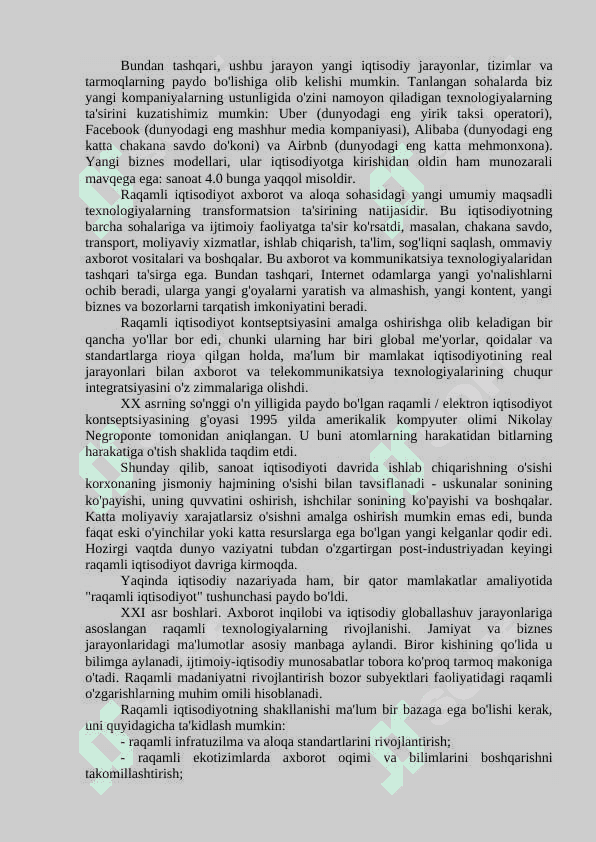 Raqamli iqtisodning paydo bo’lishini sabablari va shartlari 2