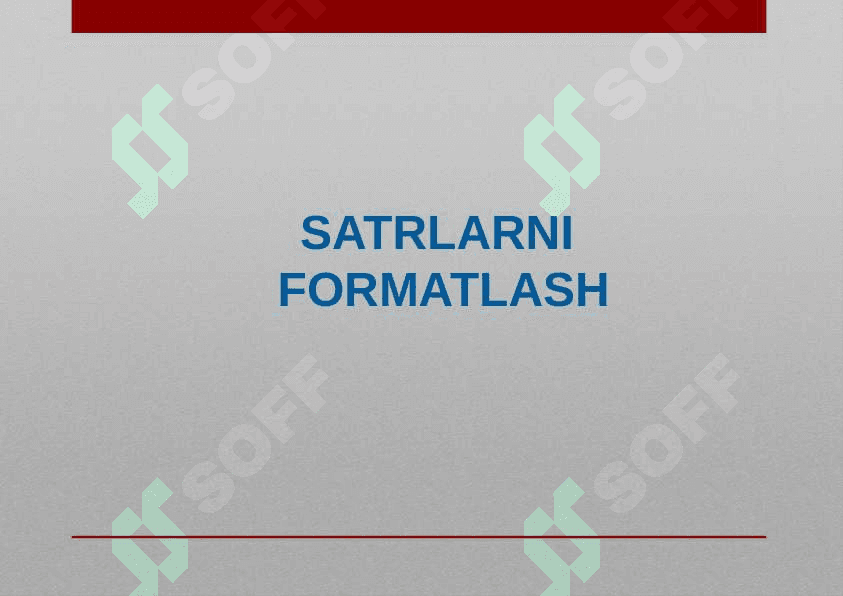 SATRLARNI  FORMATLASH 2