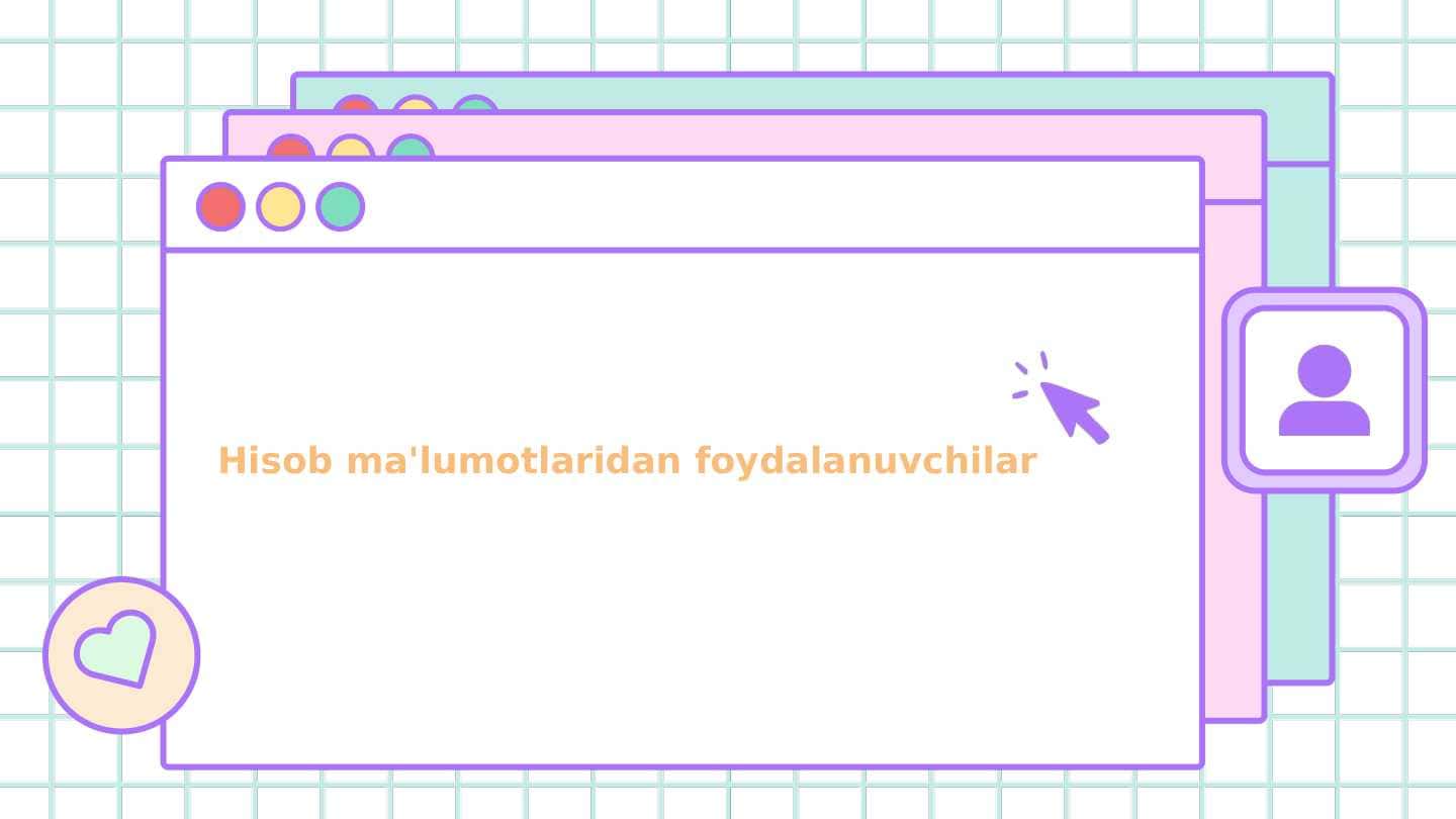 Hisob ma'lumotlaridan foydalanuvchilar