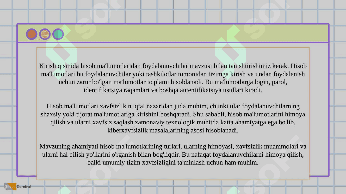 Hisob ma'lumotlaridan foydalanuvchilar 3