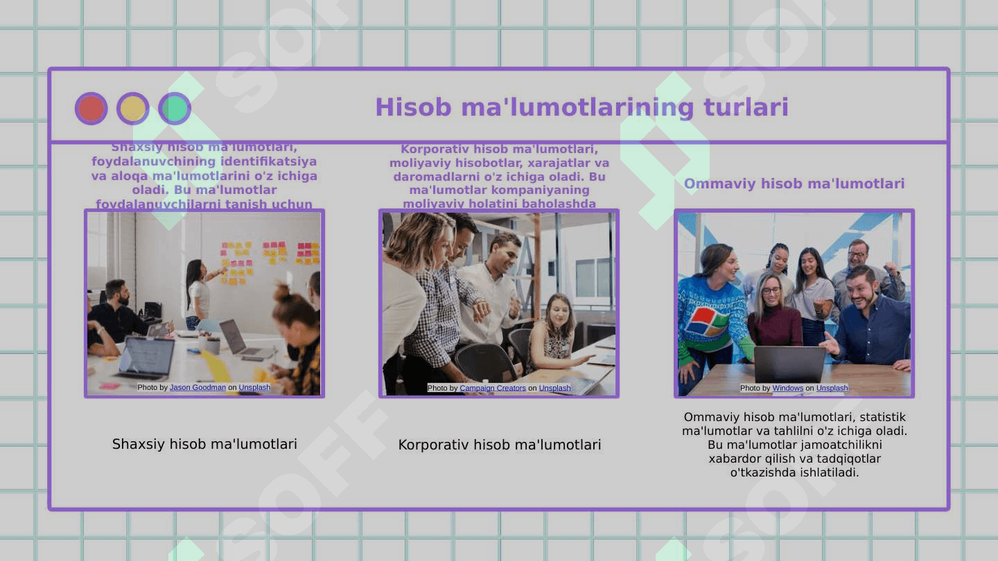 Hisob ma'lumotlaridan foydalanuvchilar 5
