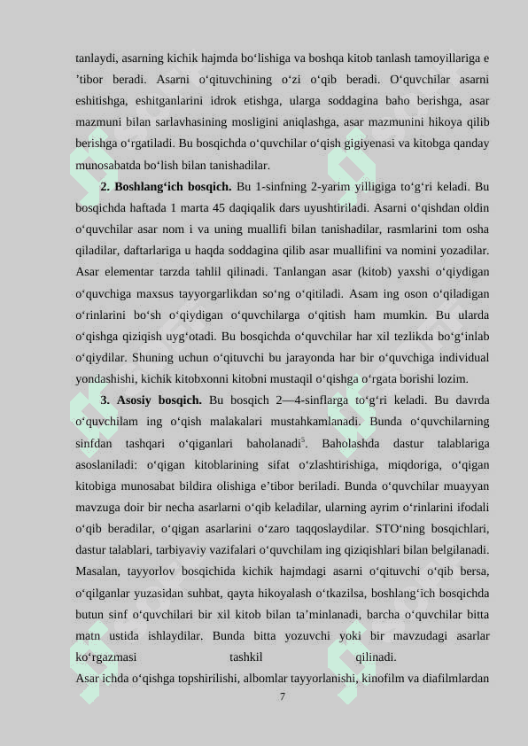 SINFDAN TASHQARI TAYYORLOV BOSQICH DARLARINI TASHKIL ETISH (3-sinf) 6