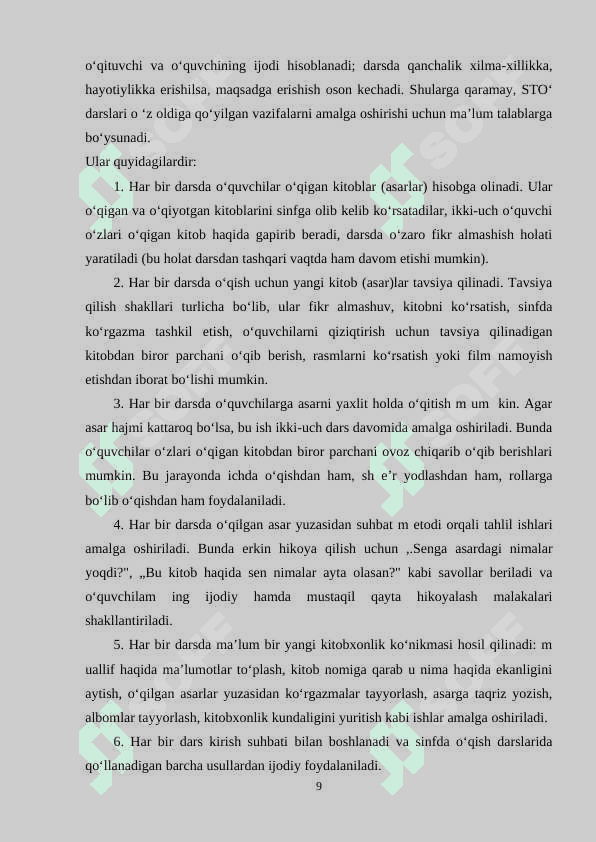 SINFDAN TASHQARI TAYYORLOV BOSQICH DARLARINI TASHKIL ETISH (3-sinf) 8