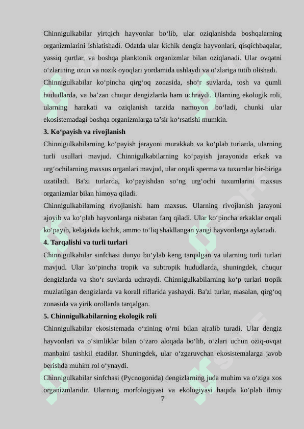 Chinnigulkabilar sinfchasi va chinnigulnomalar qabilasi 7
