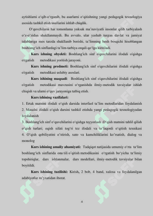 BOSHLANG'ICH SINF O'QUVCHILARINI IFODALI O'QISHGA O'RGATISH	METODIKASI 3