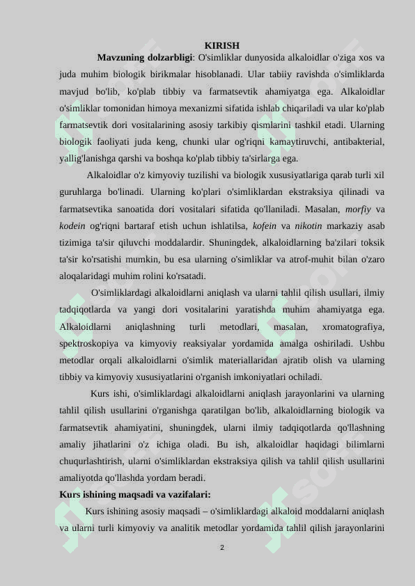 O'simliklardagi alkaloid moddalarni aniqlash 2