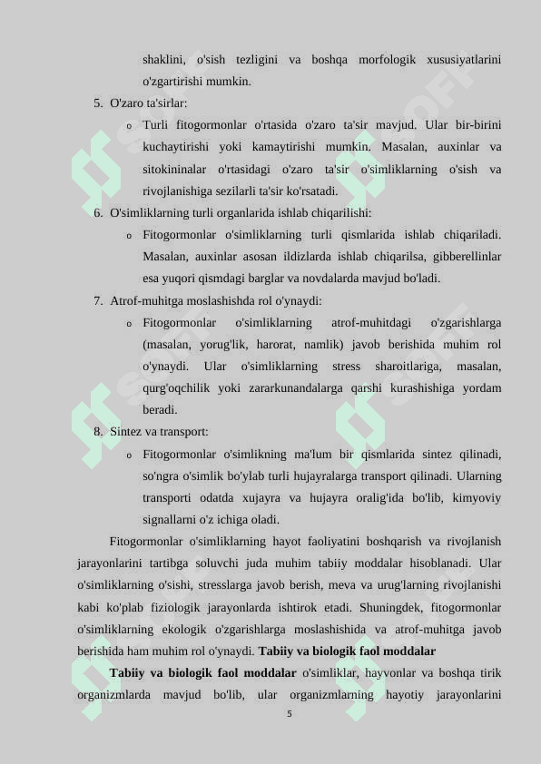 Fitogormonlar -fiziologik faol moddalar 5