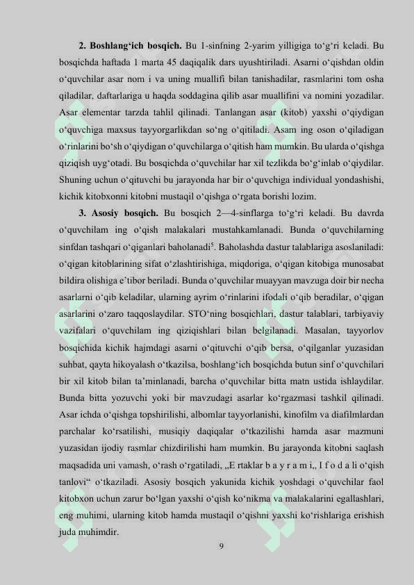 SINFDAN TASHQARI TAYYORLOV BOSQICH DARSLARINI TASHKIL ETISH (1-sinf) 8