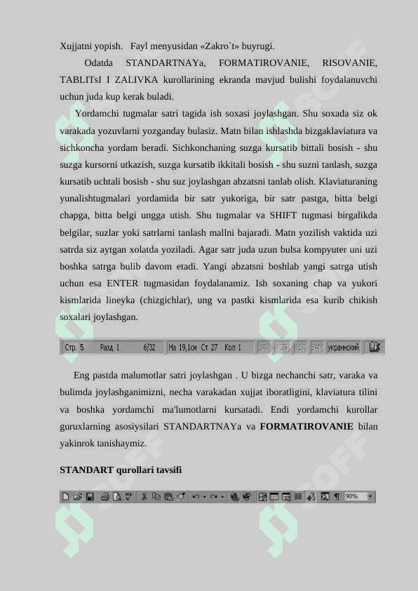 Matnli ma’lumotlarni qayta ishlash dasturlarining imkoniyatlari 6