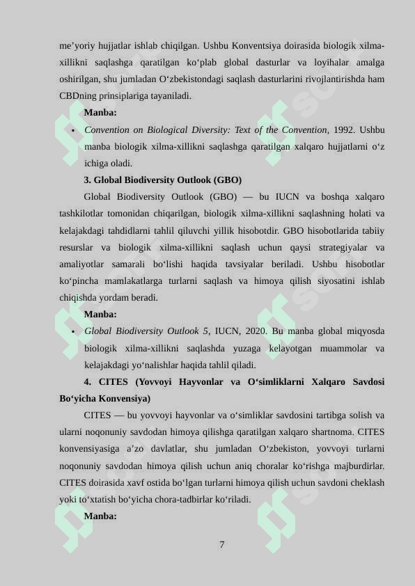 O`zbekiston respublikasi Qizil kitobi 7