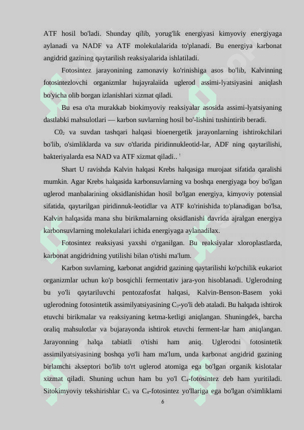 Fotosintez  intensevligiga  tashqi  muhit  omillarining ta'sirini  aniqlash 6