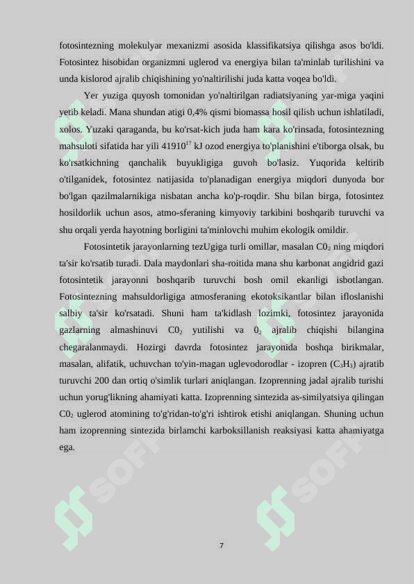 Fotosintez  intensevligiga  tashqi  muhit  omillarining ta'sirini  aniqlash 7