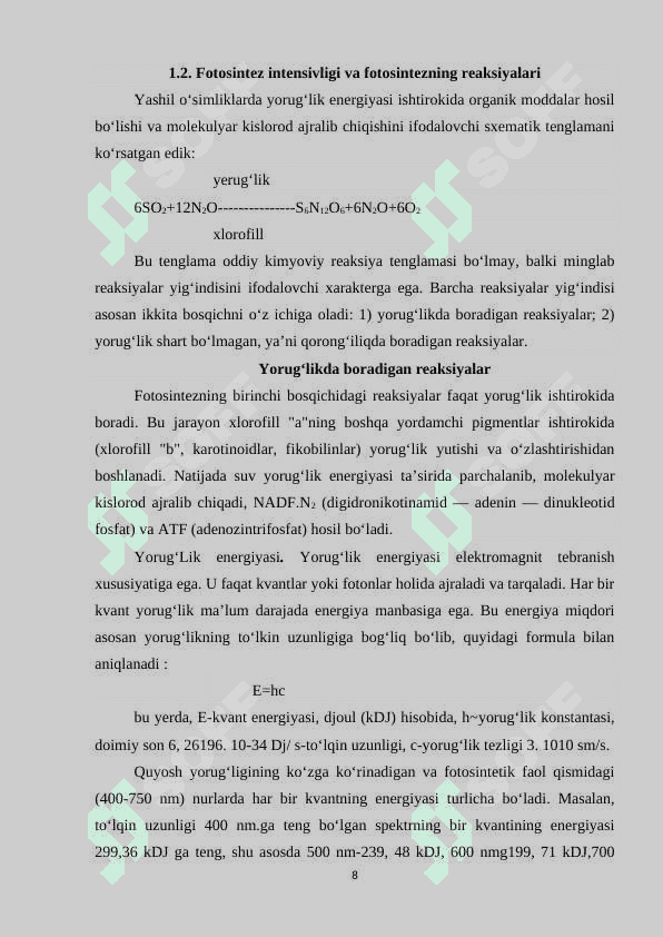 Fotosintez  intensevligiga  tashqi  muhit  omillarining ta'sirini  aniqlash 8