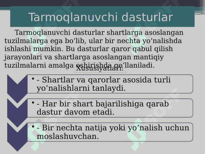 Chiziqli va tarmoqlanuvchi dasturlar 8