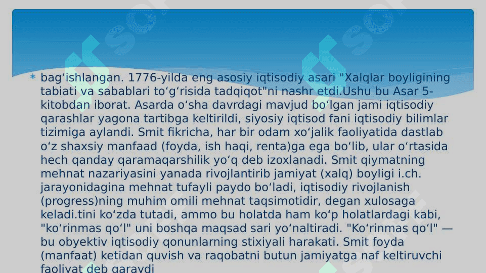 A.SMITNING  IQTISODIY G’OYALARI 4